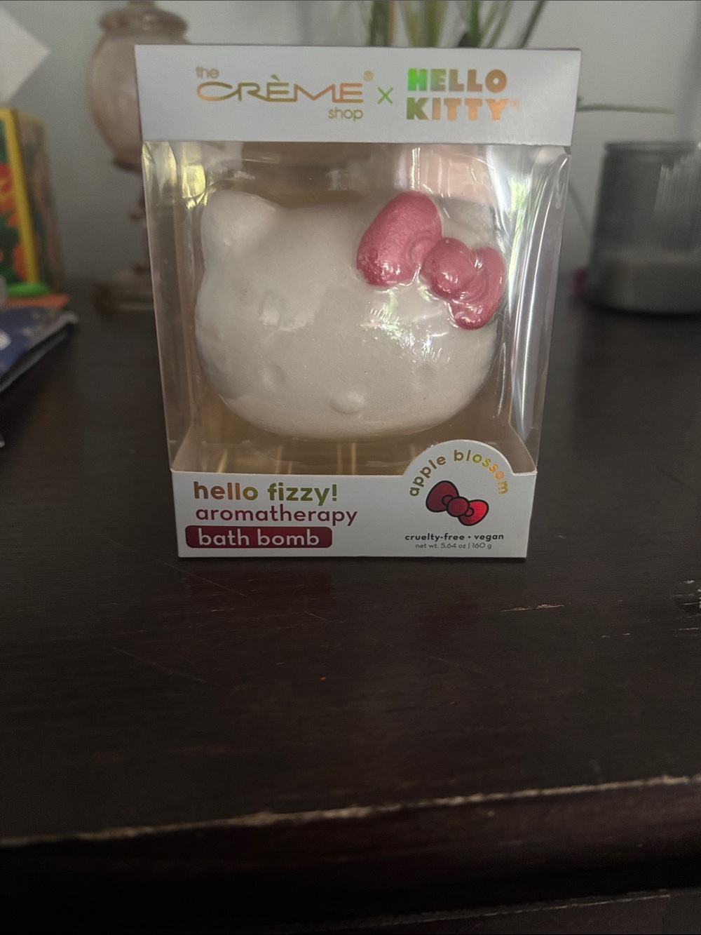 Hello Kitty White Bath Bomb with Pink Bow - Apple Blossom Scent
